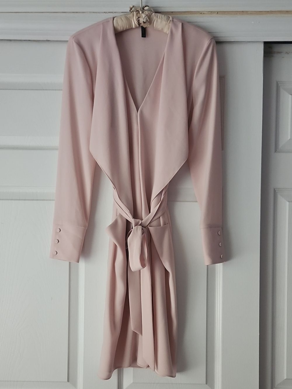 BCBGMAX AZRIA Blush Pink Tie-Waist Dress
